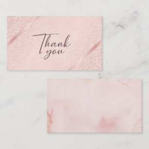 Roze Gouden Glitter Bedankkaartjes Visitekaartje