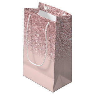 Roze Gouden Glitter Blush Roze Ombre Klein Cadeauzakje