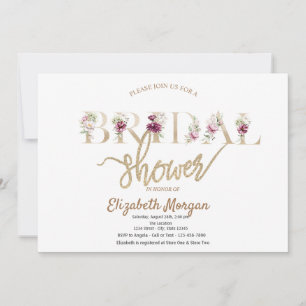 Roze Gouden Glitter Bokeh Bloemachtige Bruiloft Fe Kaart