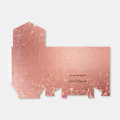 Roze Gouden Glitter Bruiloftsfeest Bedankdoosjes (Uitgevouwen)
