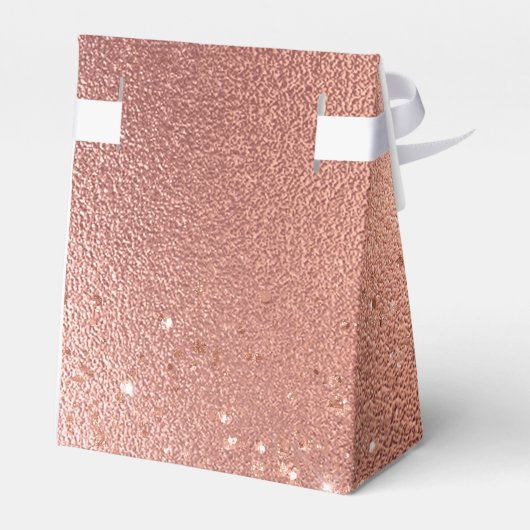 Roze Gouden Glitter Bruiloftsfeest Bedankdoosjes (Achterkant)
