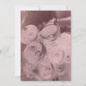 Roze Gouden Glitter Champagne Brunch & Bubbels Kaart (Achterkant)