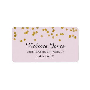 Roze Gouden Glitter confetti Adresetiketten Etiket