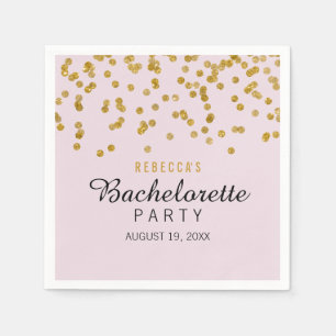 Roze Gouden Glitter confetti vrijgezellenfeest ser Servet