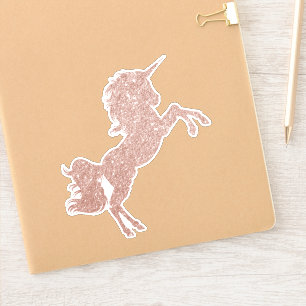 Roze Gouden Glitter Eenhoorn Mooie Paard Glitter Sticker
