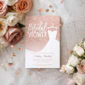 Roze gouden glitter elegante chique jurk Bruids do Kaart