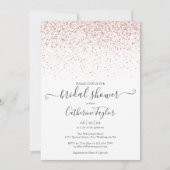 Roze Gouden Glitter Elegante Script Bruidsfeest Ui Kaart (Voorkant)