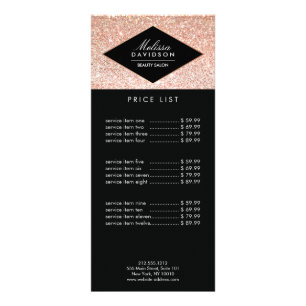 Roze Gouden Glitter en Glamour Schoonheid Reclamekaart