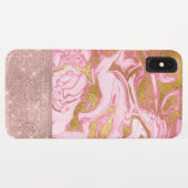 Roze Gouden Glitter en Sparkle Marble Case-Mate iPhone Case (Achterkant (horizontaal))