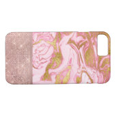 Roze Gouden Glitter en Sparkle Marble Case-Mate iPhone Case (Achterkant (Horizontaal))