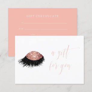 Roze Gouden Glitter Eye Cadeaubon Kaart