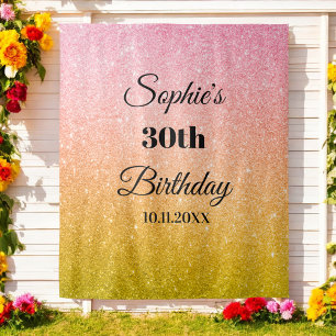 Roze Gouden Glitter Feest Fotostudio Achtergrond Wandkleed