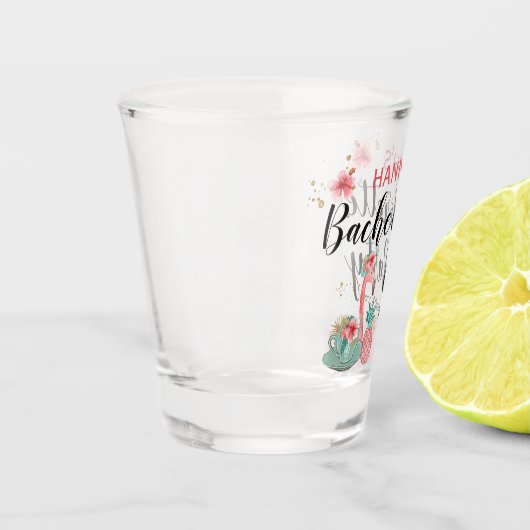 Roze Gouden Glitter Flamingo Bachelorette Feest Shot Glas (Links)