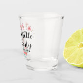 Roze Gouden Glitter Flamingo Bachelorette Party Shot Glas (Rechts)