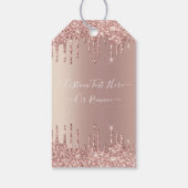 Roze Gouden Glitter Glans Aangepaste Tekst Cadeau  Cadeaulabel (Achterkant)