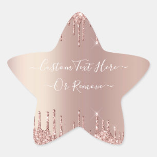 Roze Gouden Glitter Glans Aangepaste Tekst Sticker
