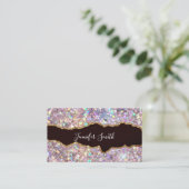 Roze Gouden Glitter Goud Agaat Modern Elegant Visitekaartje (Staand voorkant)