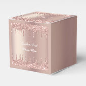 Roze Gouden Glitter Huidige Tekst Cadeau- of Favor Bedankdoosjes (Voorkant Zijde)