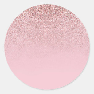 Roze Gouden Glitter Lege Sjabloon Voeg Tekst Toe M Ronde Sticker