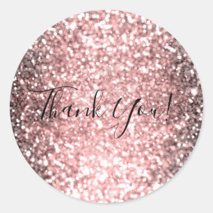 Roze Gouden Glitter Lichtjes Glitterende Sweet 16 Ronde Sticker