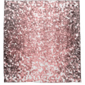 Roze Gouden Glitter Lichtjes Meisjes Glitterig Fon Douchegordijn (Voorkant)
