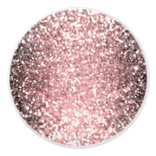 Roze Gouden Glitter Lichtjes Meisjes Glitterig Fon Keramische Knop
