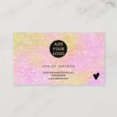 Roze gouden glitter logo orde dank u visitekaartje (Achterkant)