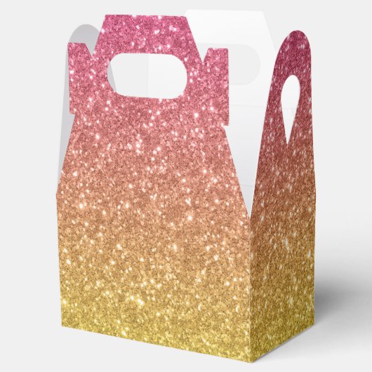 Roze Gouden Glitter Look Bedankdoosjes (Geopend)