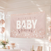 Roze Gouden Glitter Meisje Baby Shower