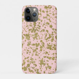 Roze & Gouden Glitter Meisjesachtige Glam Moderne iPhone 11 Pro Hoesje