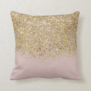 Roze & Gouden Glitter Moderne Trendy Glamour Chiqu Kussen