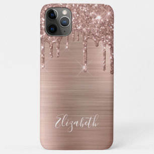 Roze Gouden Glitter Monogram Hoes-Case-Mate iPhone 11 Pro Max Hoesje