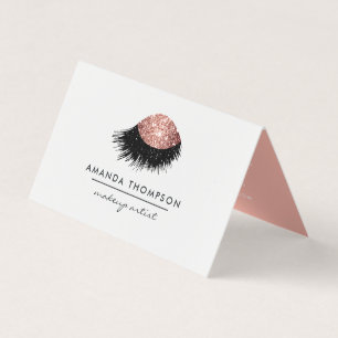 Roze Gouden Glitter Oog Visitekaartjes