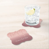 Roze Gouden Glitter Papier Onderzetter met Aangepa (Insitu)