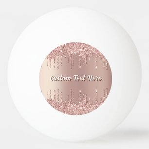 Roze Gouden Glitter Ping Pong Bal Maatwerk Tekst N Pingpongballen