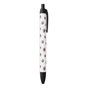 Roze Gouden Glitter Pootafdrukken Zwarte Inkt Pen