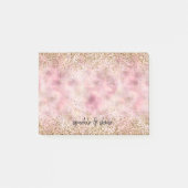 Roze gouden glitter post-it® notes (Voorkant)