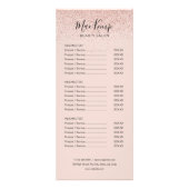 Roze Gouden Glitter Salon Service Menu (Voorkant)