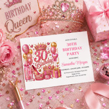 Roze Gouden Glitter Schittering Dertig Verjaardags