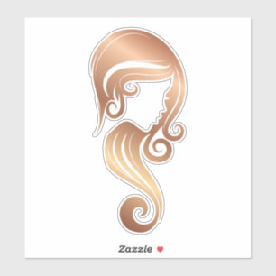 Roze Gouden Glitter Schoonheid Meisje Haar- en Mak Sticker