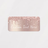 Roze Gouden Glitter Stickers Gepersonaliseerde Tek (Design 1)