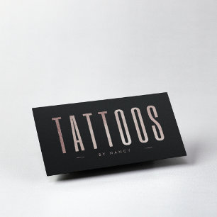 Roze Gouden Glitter Tattoos Visitekaartje