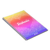 Roze Gouden Glitter Valentijnsdag Hart Naam Cadeau Notitieboek (Rechterzijde)