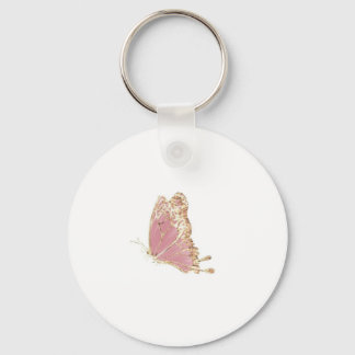 Roze Gouden Glitter Vlinder Esthetisch Sleutelhanger