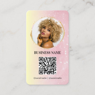 Roze Gouden Glitter Vrouwelijke Social Media Visitekaartje