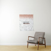 Roze Gouden Glitter Witte Marmer BossLady Rules Lo Wandkleed (In situ)