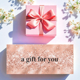 Roze Gouden Glitter Zakelijke Cadeaubon