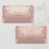 Roze Gouden Glitter Zakelijke Kaart Ontwerp Je Eig Visitekaartje (Voorkant / Achterkant)