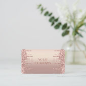 Roze Gouden Glitter Zakelijke Kaart Ontwerp Je Eig Visitekaartje (Staand voorkant)