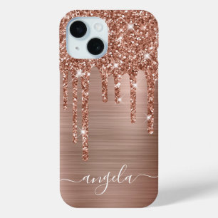 Roze Gouden Glitterdruppels Glam Meisjesachtige Ha